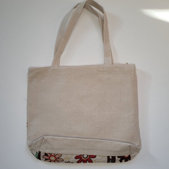 Large Canvas Owl Tote Bag - Picture 2 of 8